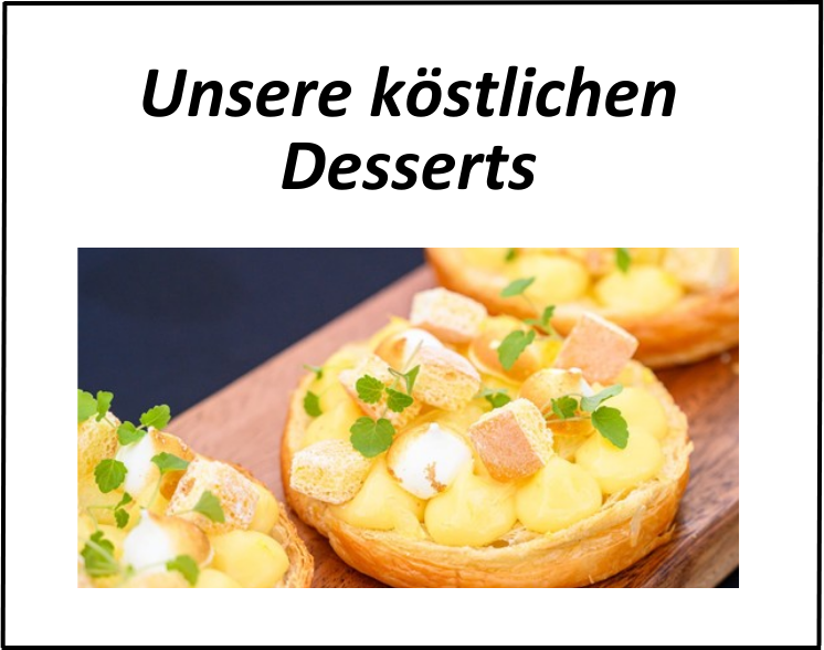 Köstlichen Desserts Chef Gourmet