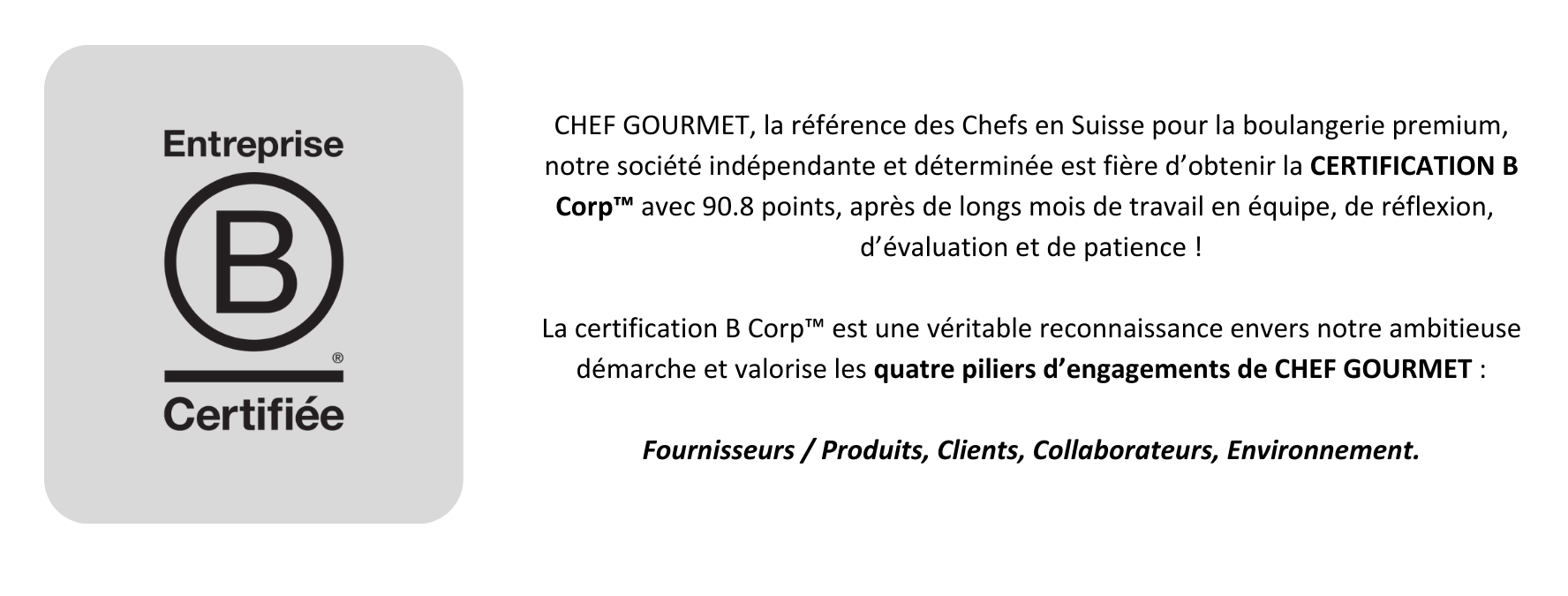 Bcorp Chef Gourmet