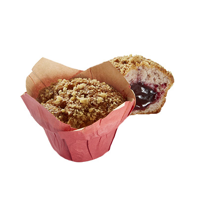 Muffin fruits rouges fourré fruits rouges 120g