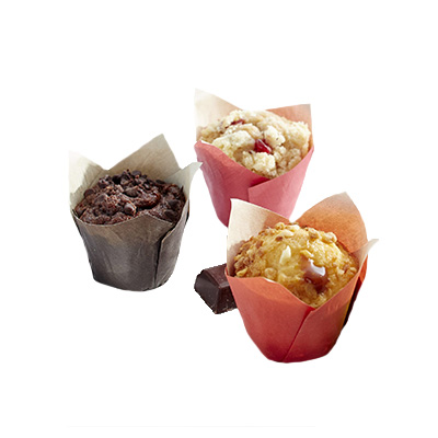 Assortiment mini muffins 26g (chocolat - caramel - fruits rouges)